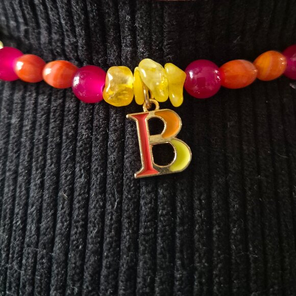 Western Beaded Hat Band Letter B Charm Colorful LoneStar Luxe Bands - Picture 1 of 4